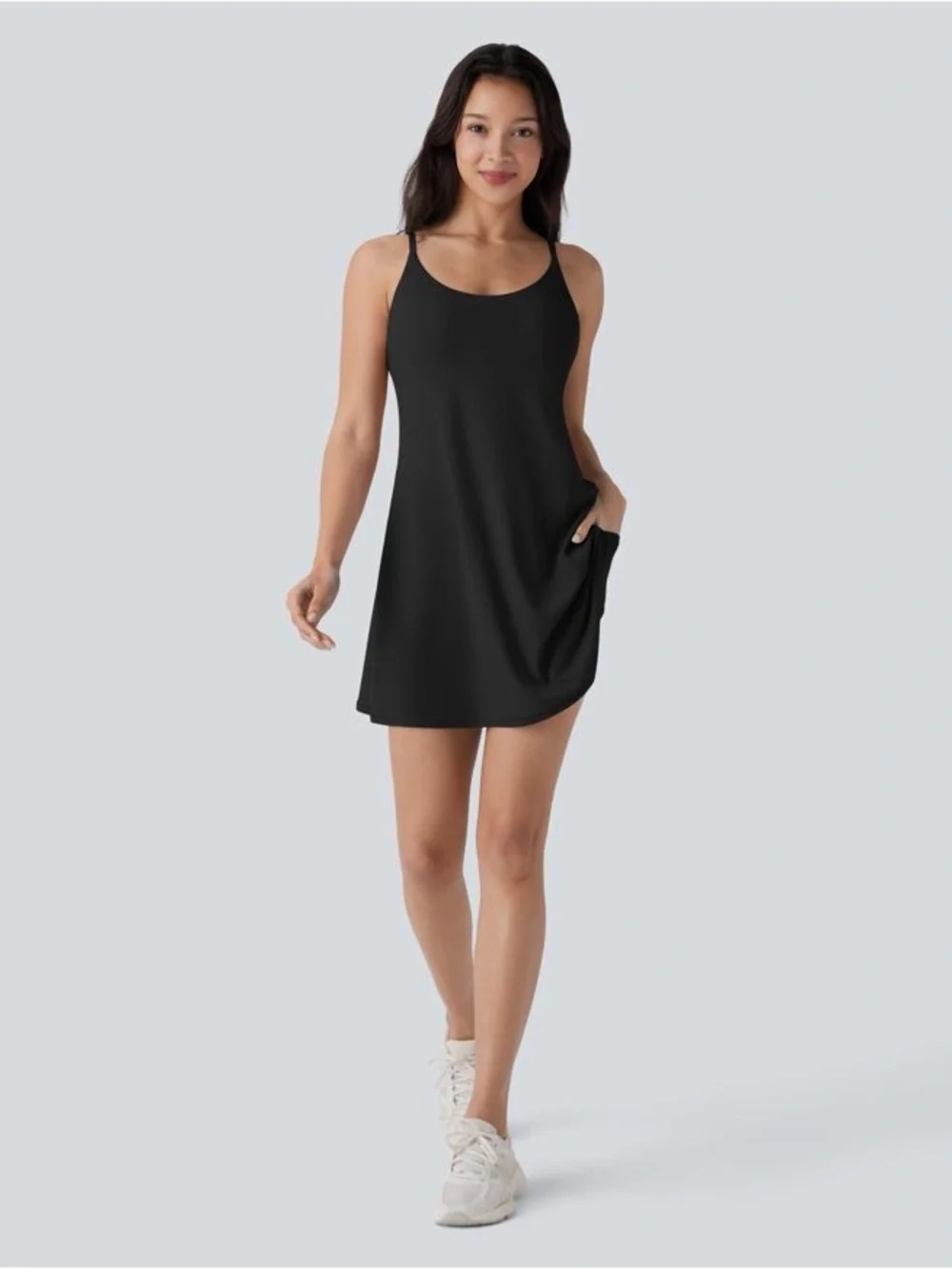 Halara SoftlyZero™ Black Built-In Shorts Active Dress Large – Buttery Soft Athle